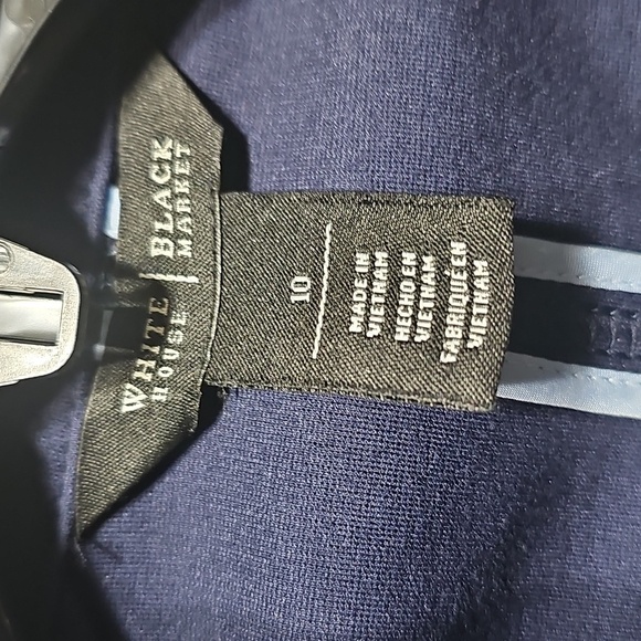 White House Black Market Navy Blue Button Military Cardigan‎ Jacket Size 10 - Picture 2 of 6